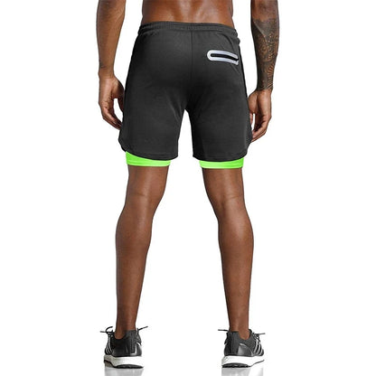Men’s 2-in-1 Running & Gym Shorts – Double-Layer Sportswear for Fitness & Beach - OJABay