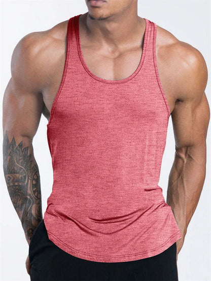 Men’s Quick-Dry Sports Tank Top – Breathable Polyester Training Vest for Running, Basketball & Fitness - OJABay