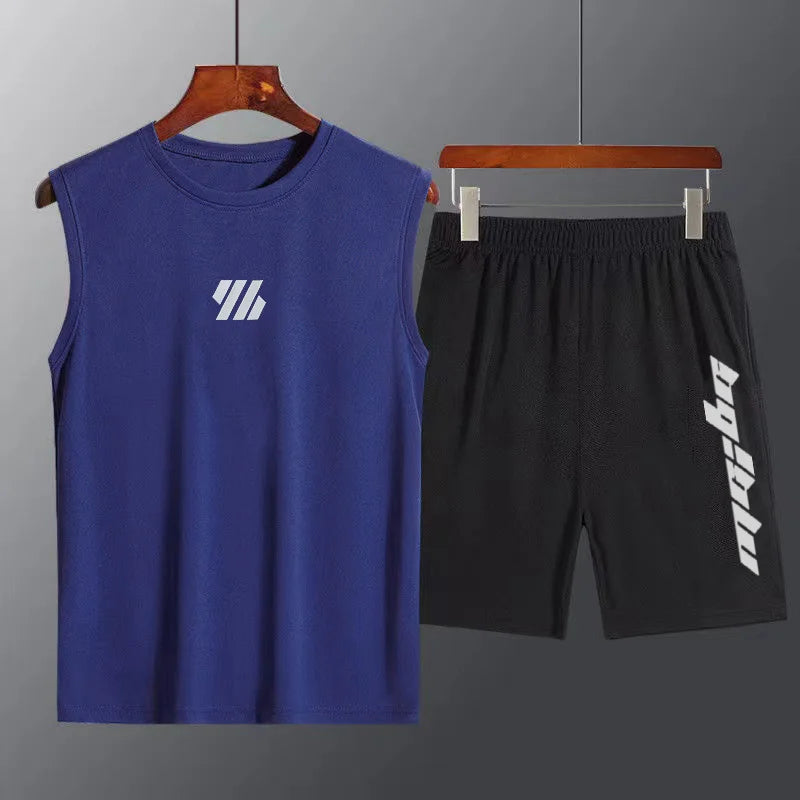 Men's 2-Piece Summer Sportswear Set – Quick-Dry Running Vest & Shorts Gym Outfit for Fitness & Jogging - OJABay