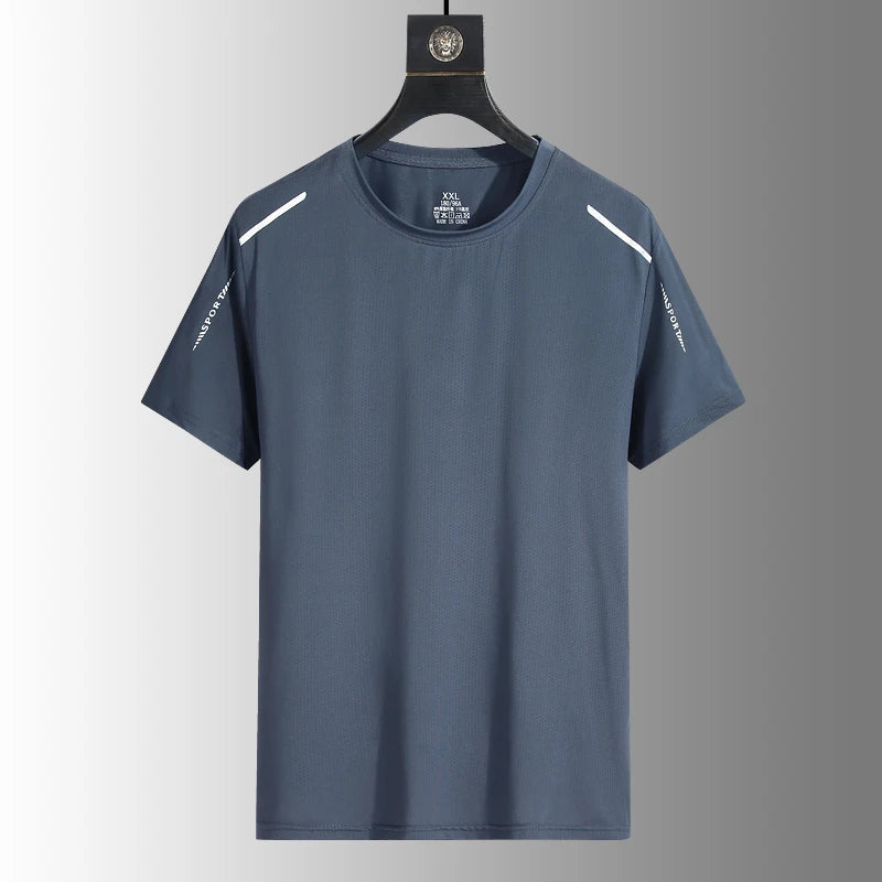 Running T-shirt Reflective Short Sleeve Ice Silk Quick Drying Summer Thin Breathable Fitness Tees Shirt Sportswear Sportsshirt - OJABay
