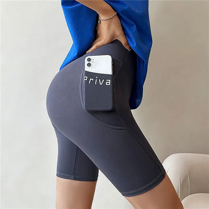 Women's High-Waist Yoga Shorts – Seamless Fitness Shorts for Gym & Streetwear | Tight Workout Shorts with Stretch - OJABay