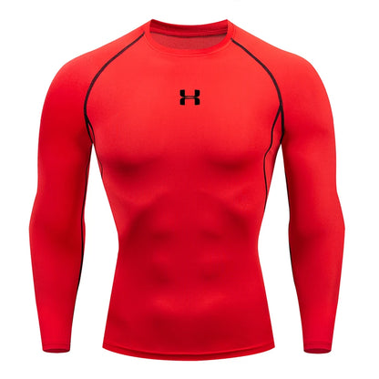 Men's Long Sleeve Compression Workout Shirt – Gym, Running, Training Tee - OJABay