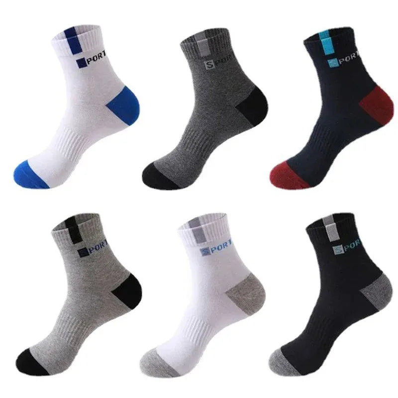 3/5/10 Pairs Men’s Breathable Bamboo Fiber Socks – Sweat-Absorbing, Deodorant Business & Sports Crew Stockings - OJABay