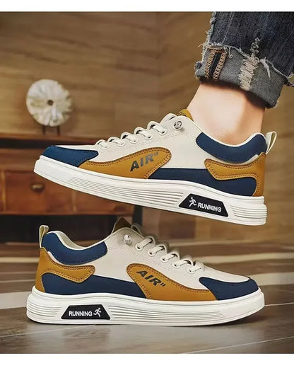 Men's Low-Top Leather Casual Shoes – Fashion Sports Sneakers for Spring & Autumn - OJABay