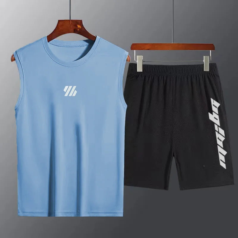 Men's 2-Piece Summer Sportswear Set – Quick-Dry Running Vest & Shorts Gym Outfit for Fitness & Jogging - OJABay