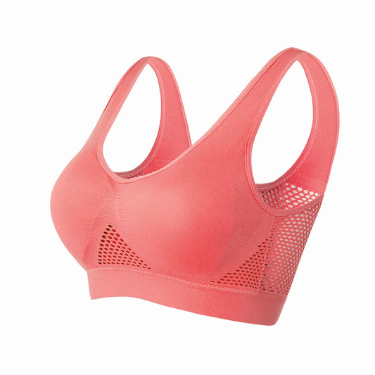 Seamless Push-Up Sports Bra – Breathable Padded Fitness Top for Women, Wire-Free Gym & Running Support - OJABay