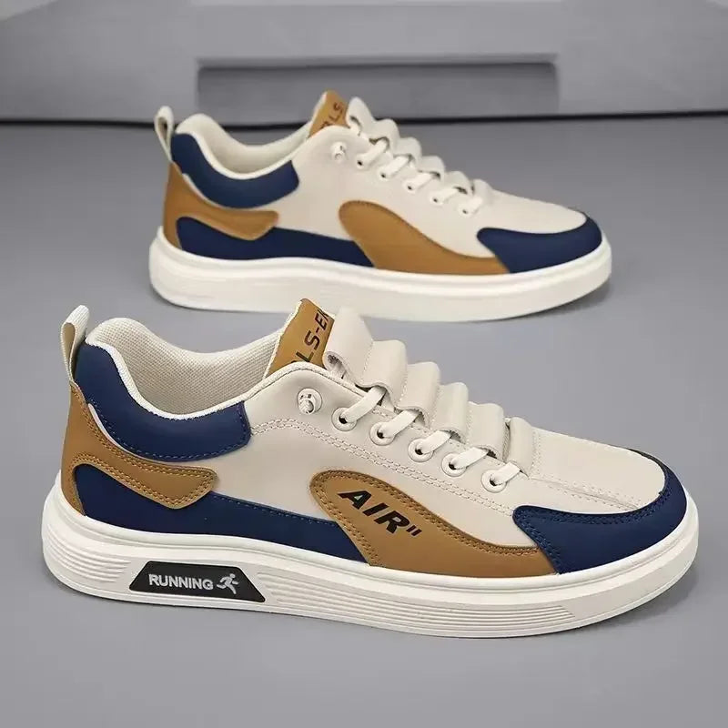 Men's Low-Top Leather Casual Shoes – Fashion Sports Sneakers for Spring & Autumn - OJABay