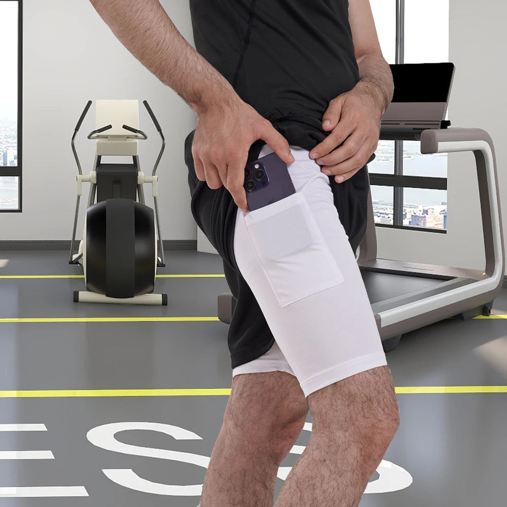 2-in-1 Running Shorts with Compression Layer – Stay Ready, Stay Dry - OJABay