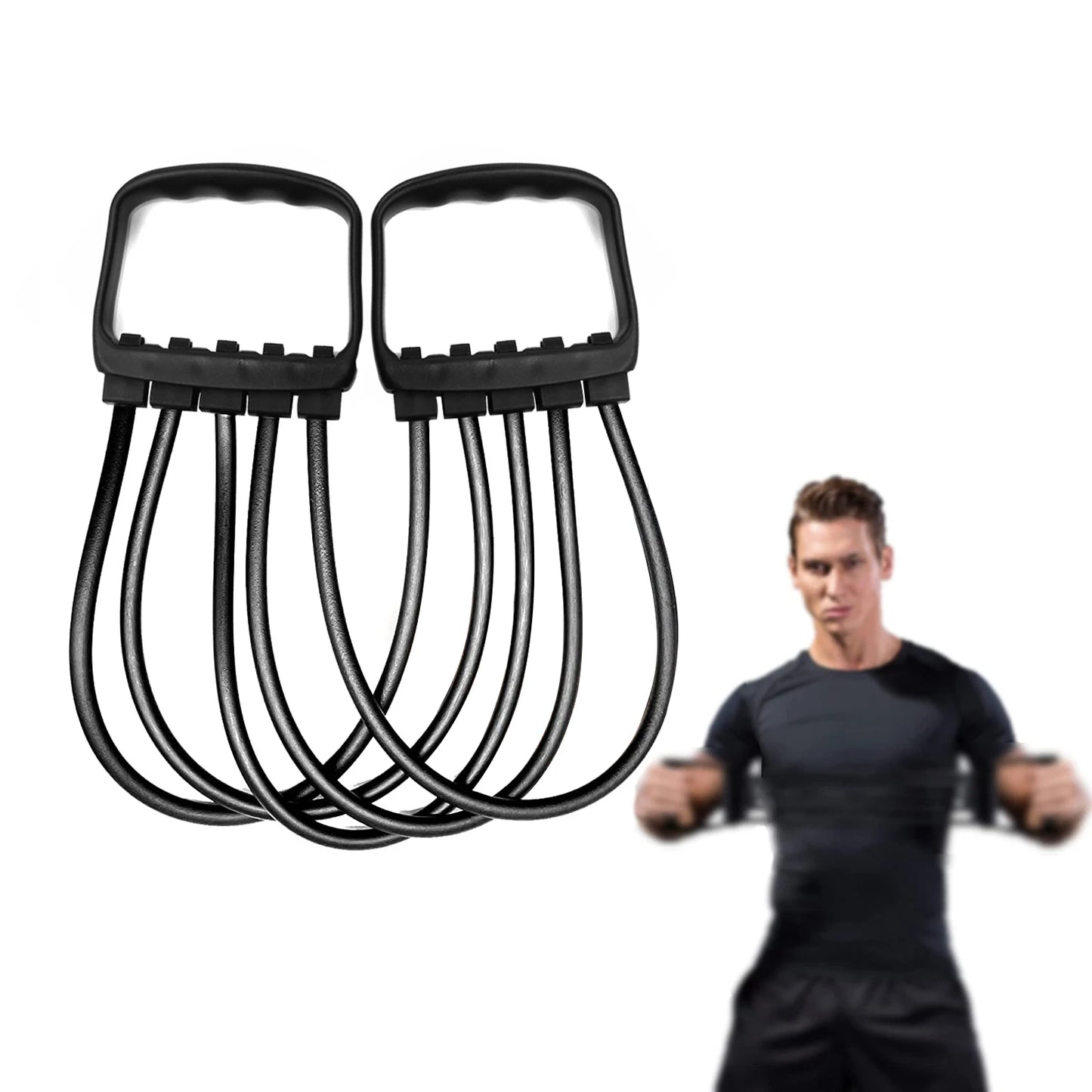 Full Body Workout Chest Expander – 5 Removable Resistance Bands for Strength Training, Pilates, Push-Ups & Muscle Building - OJABay