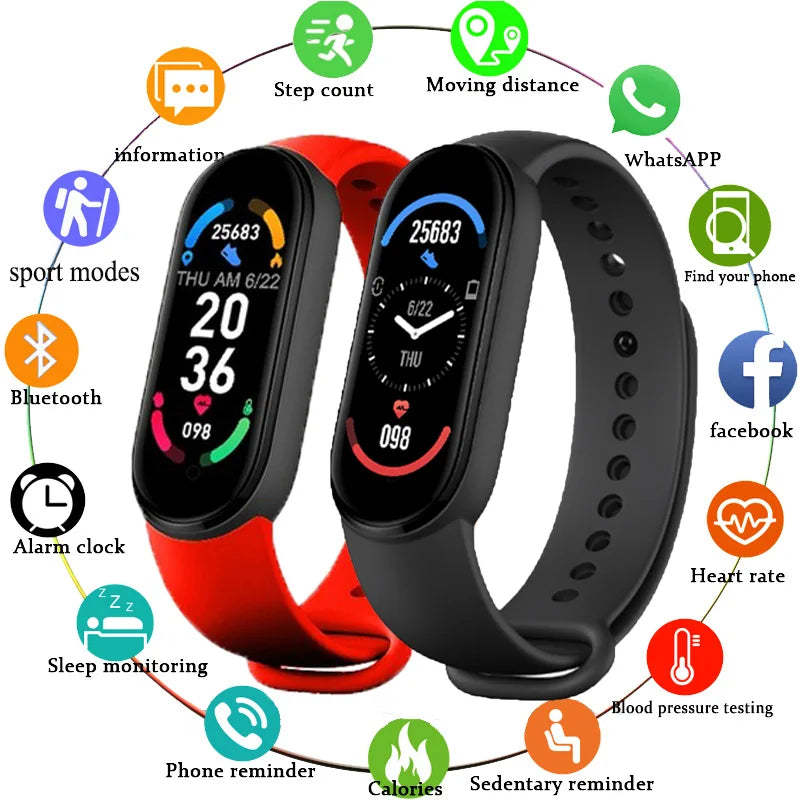 M6 Smartwatch – Fitness Tracker with Heart & Sleep Monitor - OJABay