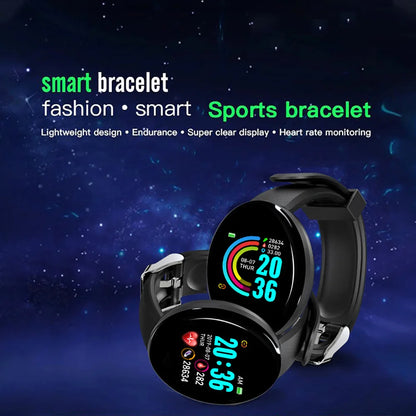 D18 Smart Watch – Fitness Tracker with Heart Rate & Blood Pressure Monitor - OJABay