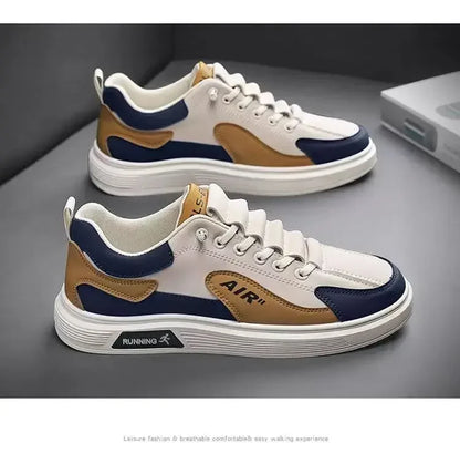 Men's Low-Top Leather Casual Shoes – Fashion Sports Sneakers for Spring & Autumn - OJABay