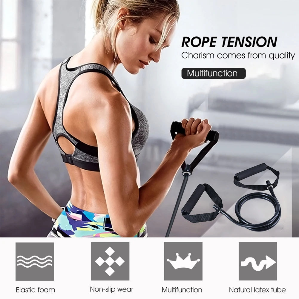 1.2M Yoga Resistance Band Pull Rope – TPE Fitness Training Elastic Expander for Strength & Full Body Workout - OJABay