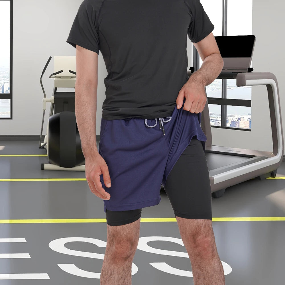 2-in-1 Running Shorts with Compression Layer – Stay Ready, Stay Dry - OJABay