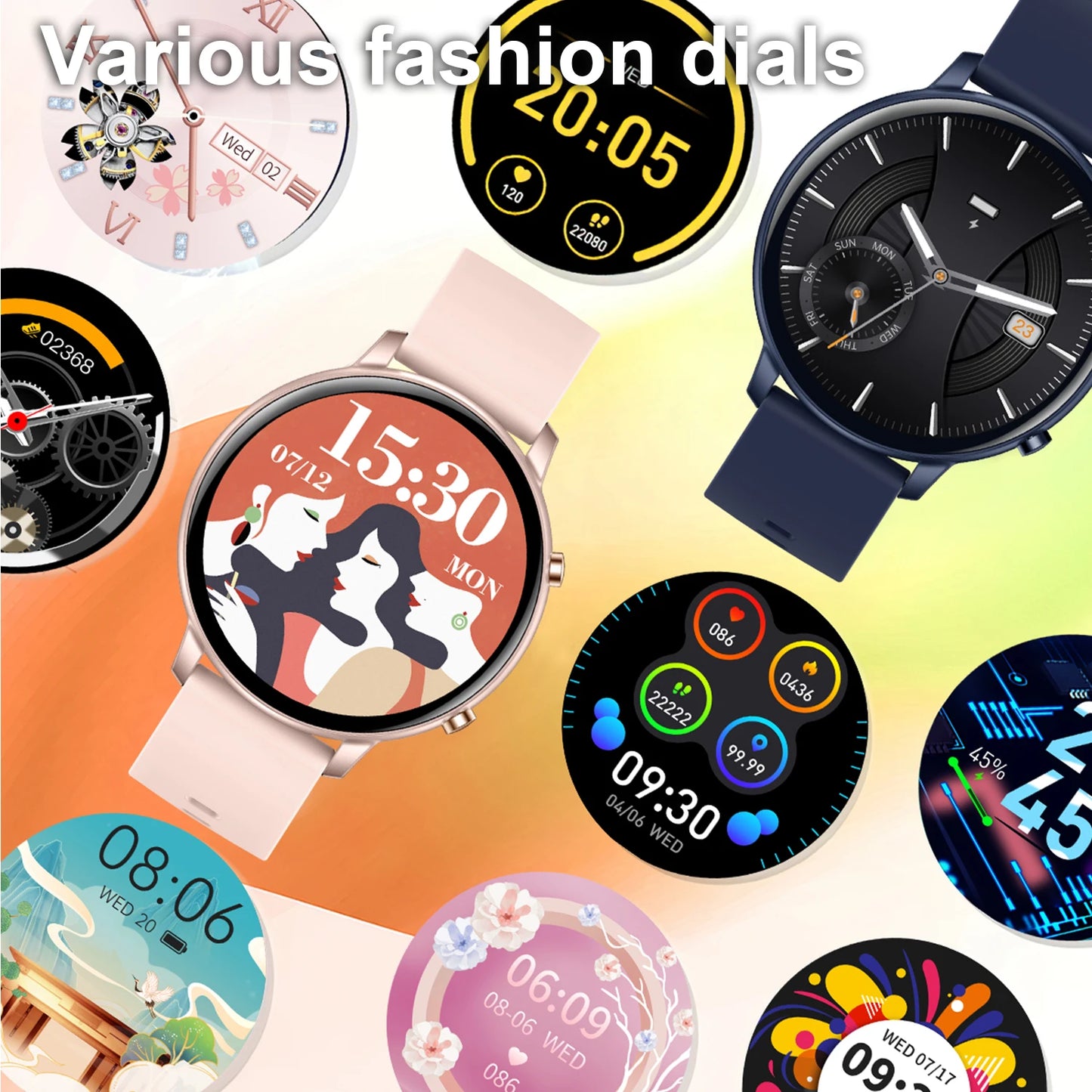 Fitness Smartwatch with Heart Rate & BP Monitor – Make Calls, Multi-Sport Modes - OJABay
