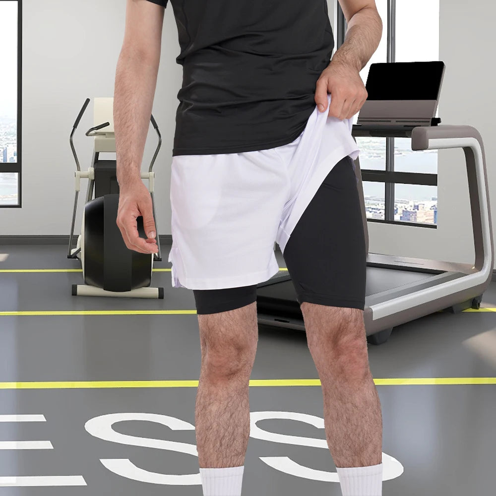 2-in-1 Running Shorts with Compression Layer – Stay Ready, Stay Dry - OJABay