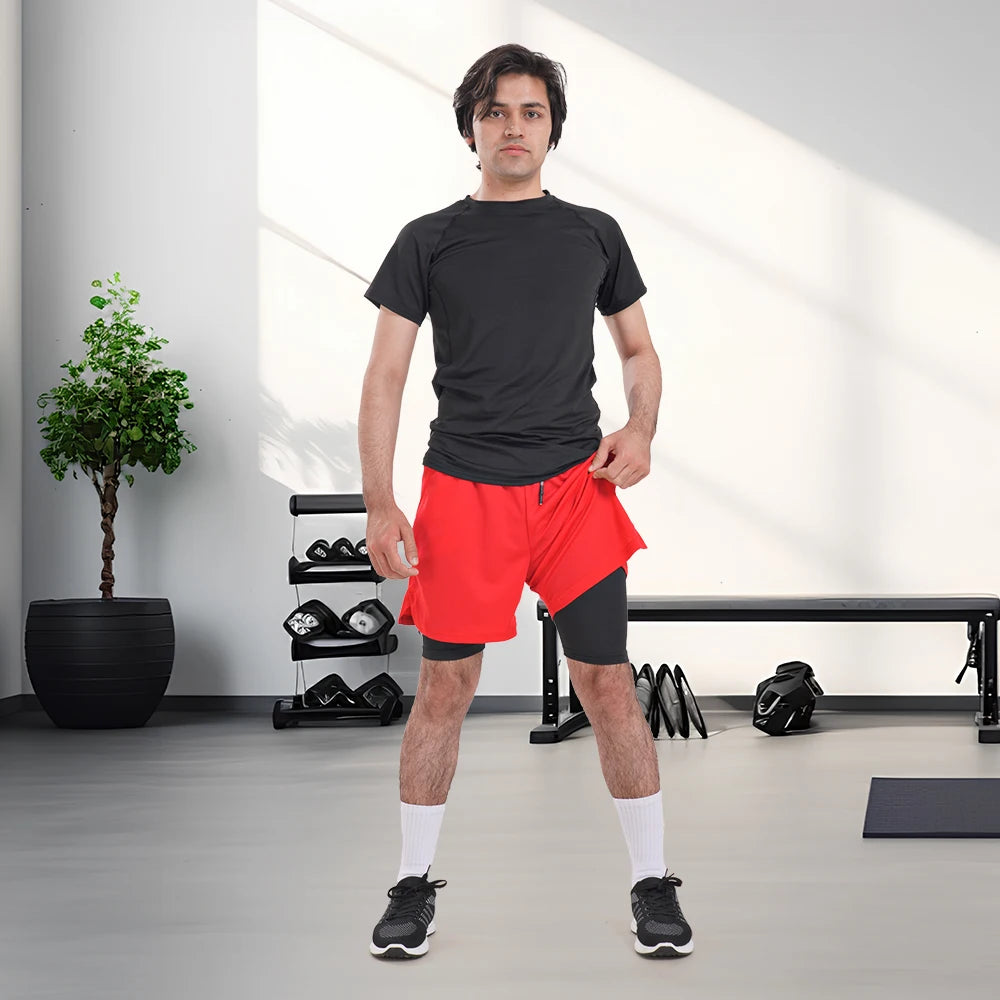2-in-1 Running Shorts with Compression Layer – Stay Ready, Stay Dry - OJABay