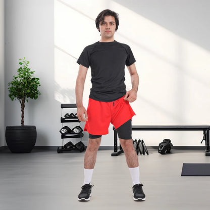 2-in-1 Running Shorts with Compression Layer – Stay Ready, Stay Dry - OJABay