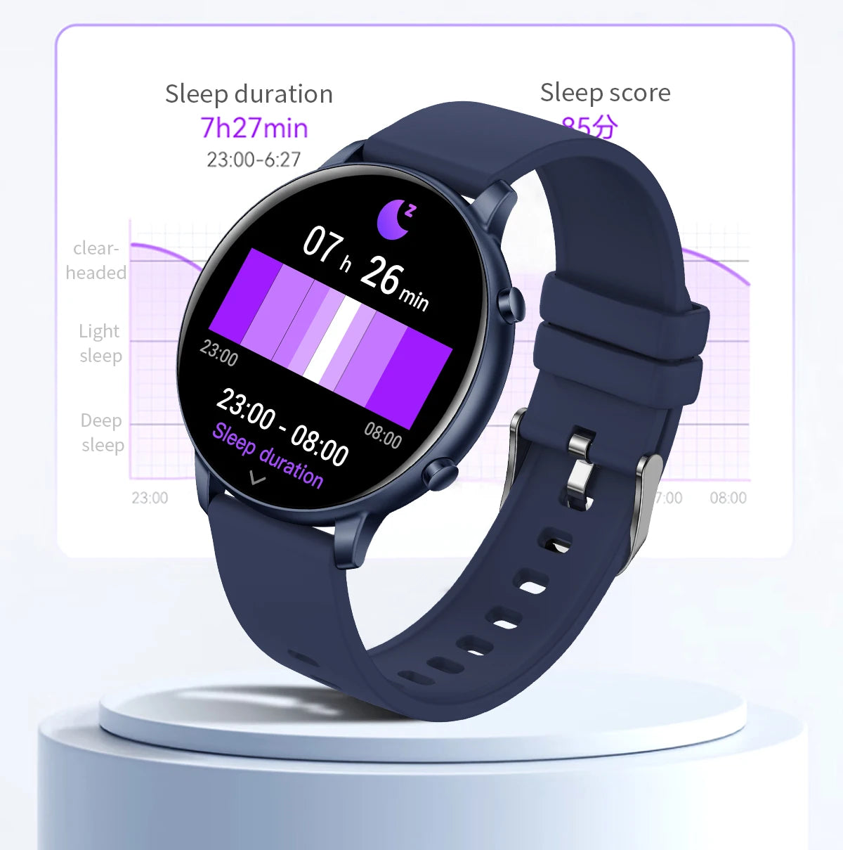 Fitness Smartwatch with Heart Rate & BP Monitor – Make Calls, Multi-Sport Modes - OJABay