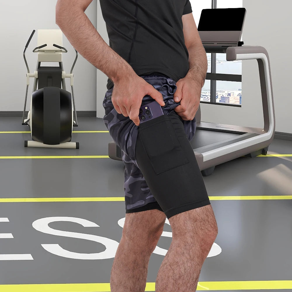 2-in-1 Running Shorts with Compression Layer – Stay Ready, Stay Dry - OJABay