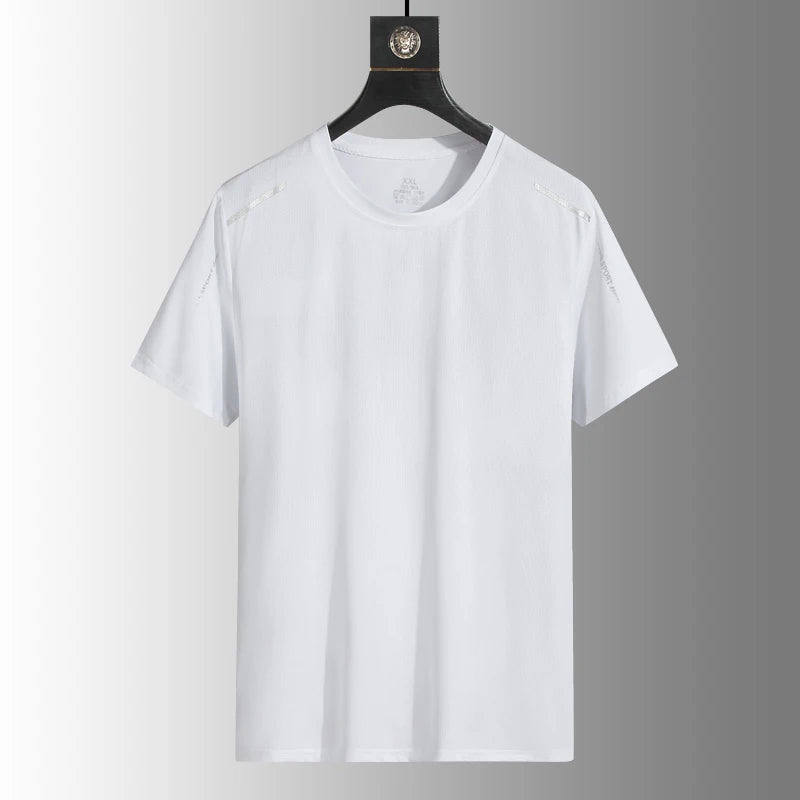 Running T-shirt Reflective Short Sleeve Ice Silk Quick Drying Summer Thin Breathable Fitness Tees Shirt Sportswear Sportsshirt - OJABay