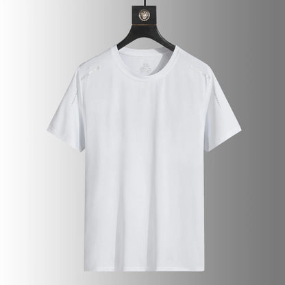 Running T-shirt Reflective Short Sleeve Ice Silk Quick Drying Summer Thin Breathable Fitness Tees Shirt Sportswear Sportsshirt - OJABay