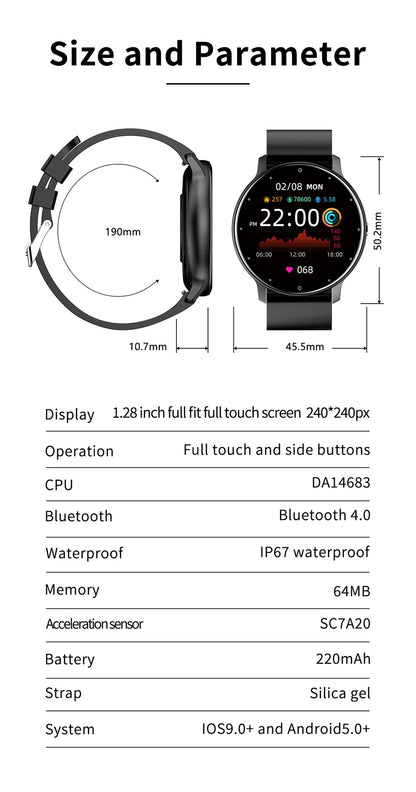 LIGE Smartwatch with Bluetooth Calls & Fitness Tracker – Unisex, Waterproof - OJABay