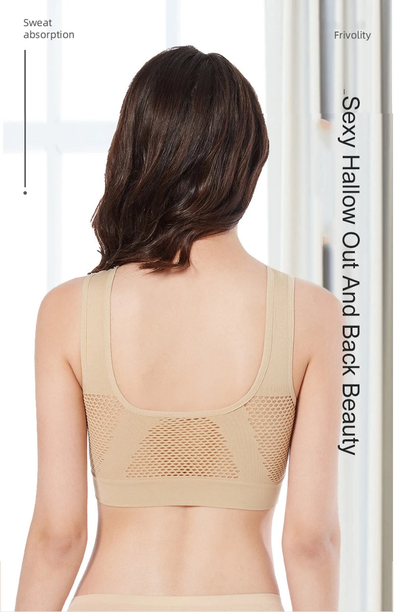 Seamless Push-Up Sports Bra – Breathable Padded Fitness Top for Women, Wire-Free Gym & Running Support - OJABay
