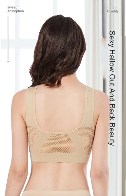 Seamless Push-Up Sports Bra – Breathable Padded Fitness Top for Women, Wire-Free Gym & Running Support - OJABay