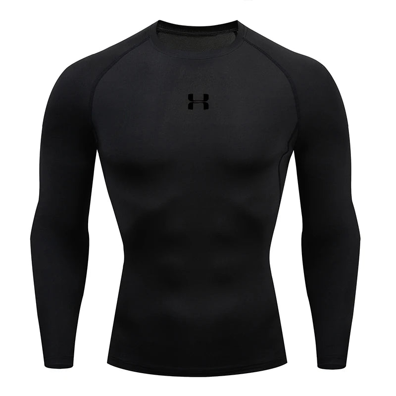 Men's Long Sleeve Compression Workout Shirt – Gym, Running, Training Tee - OJABay