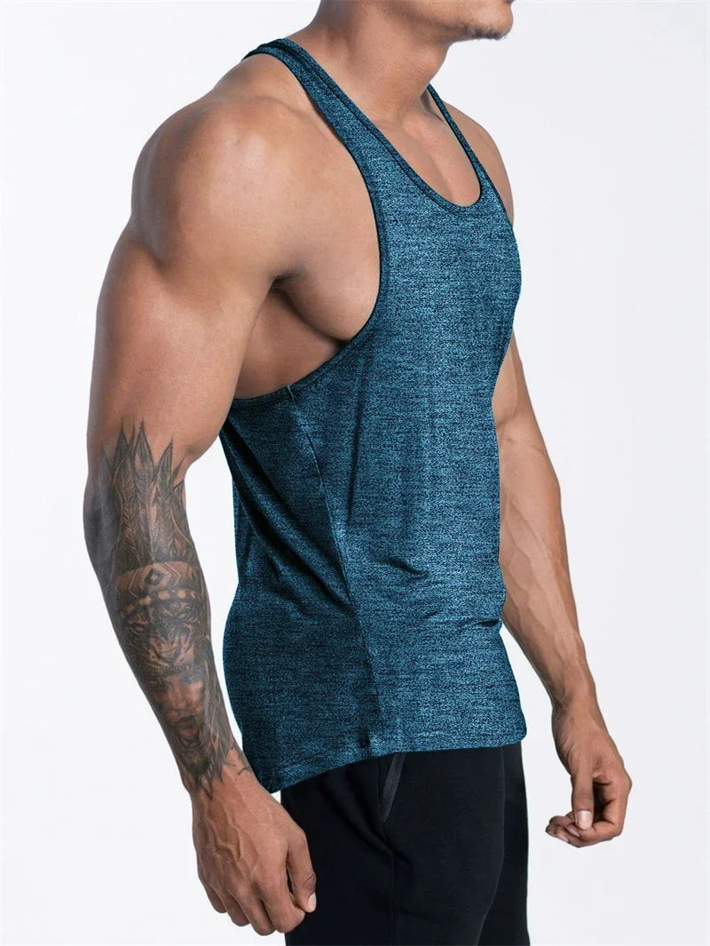 Men’s Quick-Dry Sports Tank Top – Breathable Polyester Training Vest for Running, Basketball & Fitness - OJABay