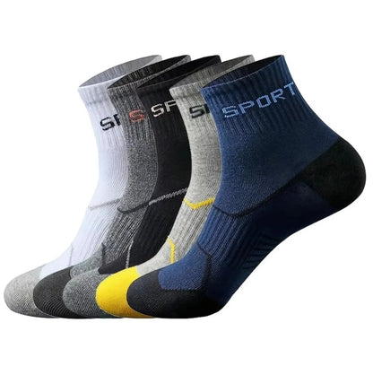 3/5/10 Pairs Men’s Breathable Bamboo Fiber Socks – Sweat-Absorbing, Deodorant Business & Sports Crew Stockings - OJABay