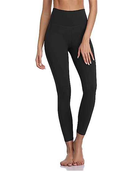 Women's High-Waisted Yoga Leggings Milk Silk Sweat-Absorbing Activewear Junior Size Knit Fabric Ankle-Length Seamless Sports Leggings - OJABay