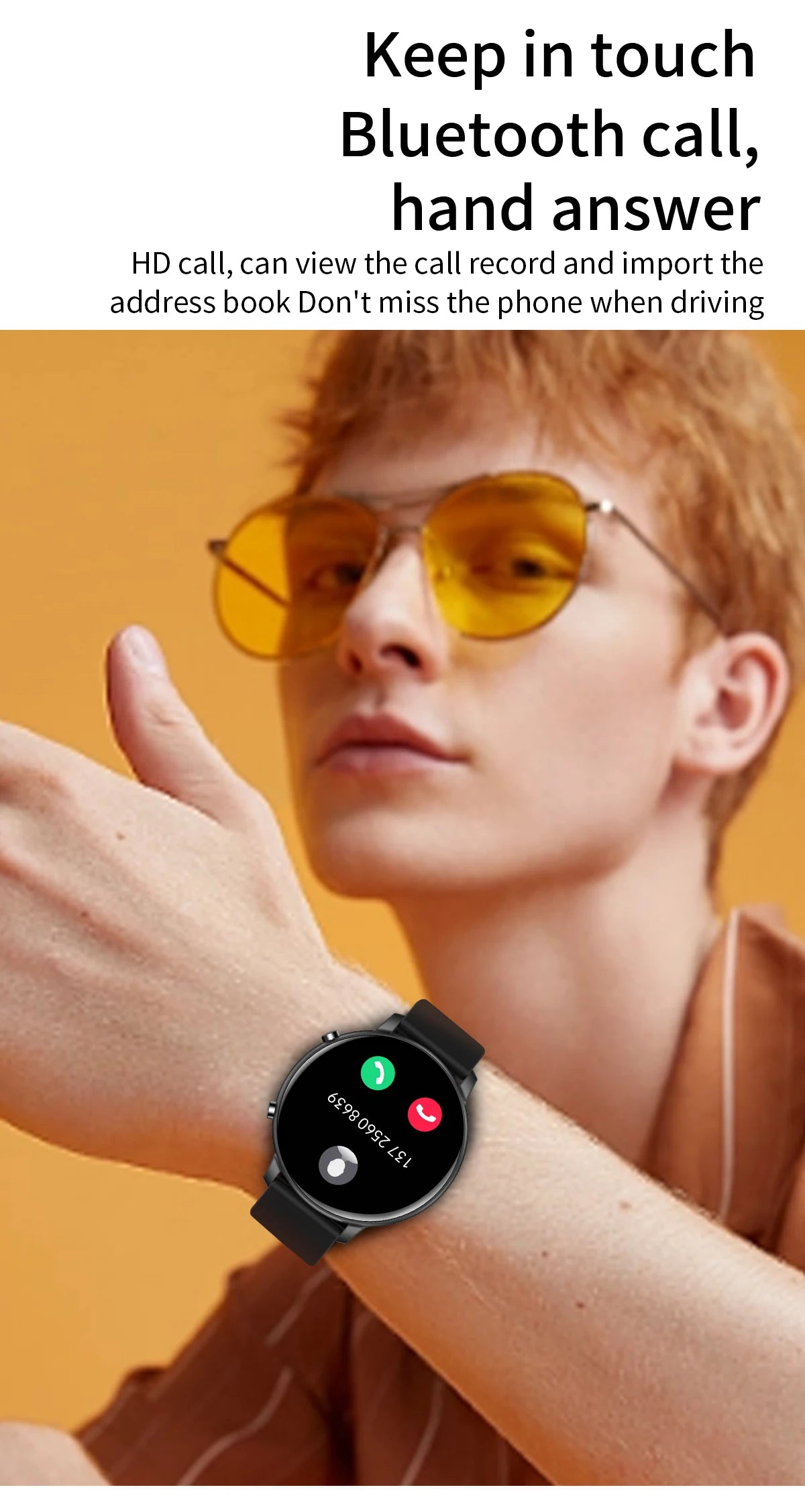 Fitness Smartwatch with Heart Rate & BP Monitor – Make Calls, Multi-Sport Modes - OJABay