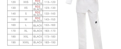 Taekwondo Dobok Karate Uniform with Belt – Kids & Adults (XXXS–XXXL)