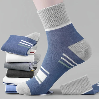 3/5/10 Pairs Men’s Breathable Bamboo Fiber Socks – Sweat-Absorbing, Deodorant Business & Sports Crew Stockings - OJABay