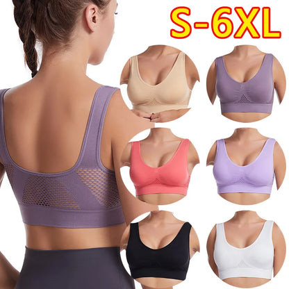Seamless Push-Up Sports Bra – Breathable Padded Fitness Top for Women, Wire-Free Gym & Running Support - OJABay