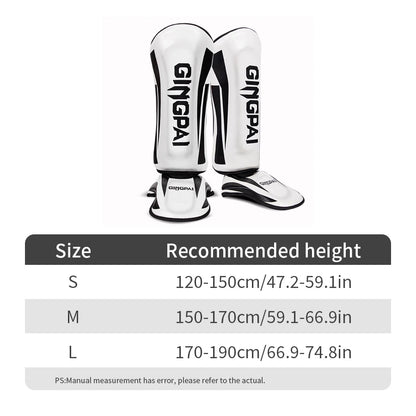 Muay Thai & Kickboxing Shin Guards – PU Leather Leg & Ankle Protectors