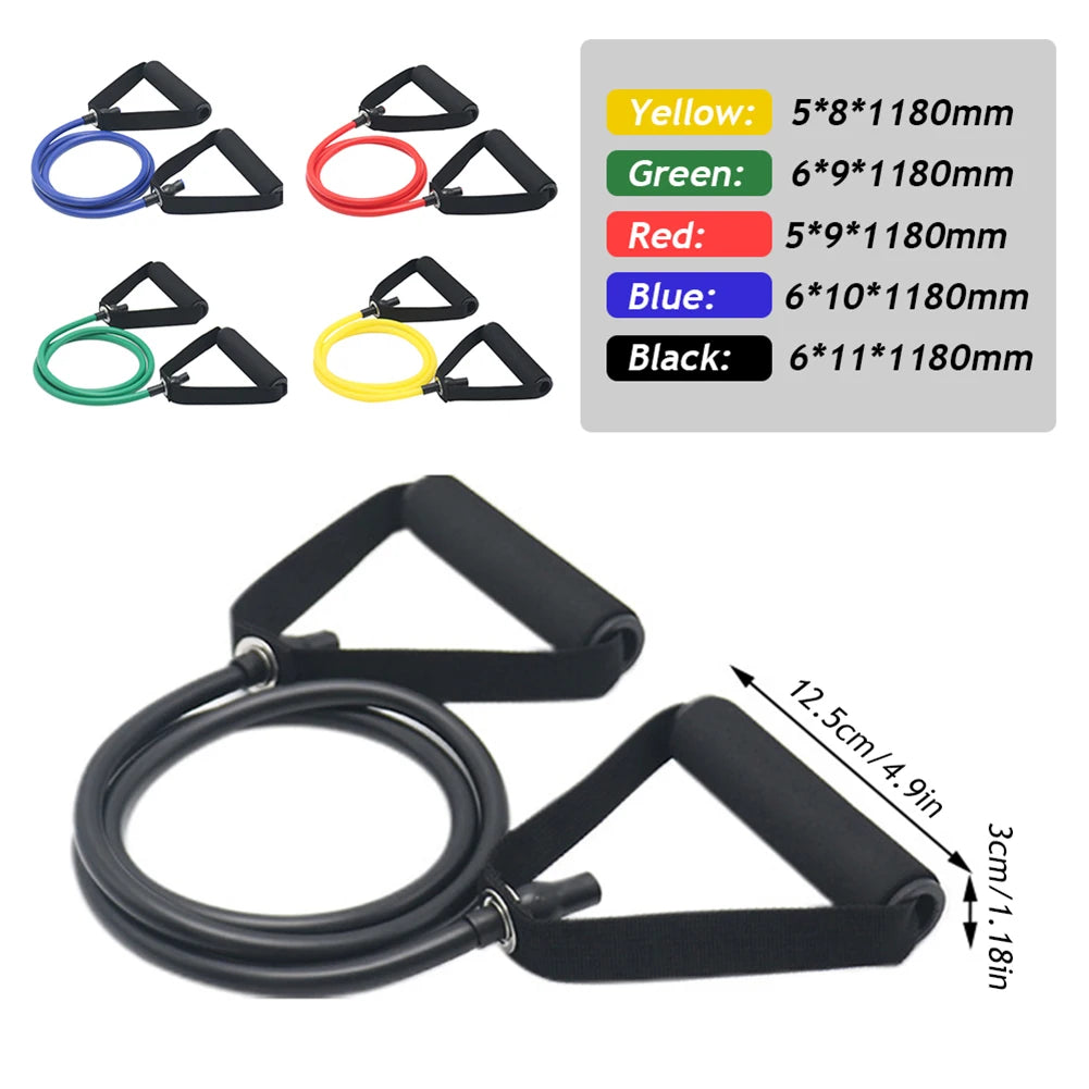 1.2M Yoga Resistance Band Pull Rope – TPE Fitness Training Elastic Expander for Strength & Full Body Workout - OJABay