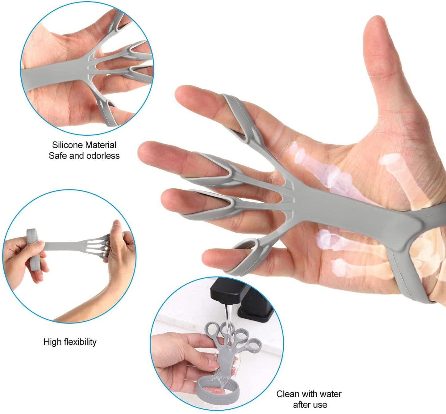 Silicone Finger Exerciser – Hand Grip Strengthener for Rehab & Pain Relief - OJABay