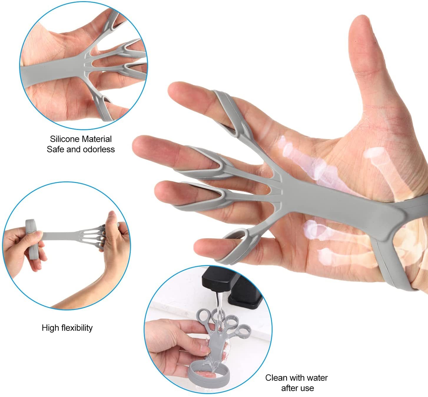 Silicone Finger Exerciser – Hand Grip Strengthener for Rehab & Pain Relief - OJABay